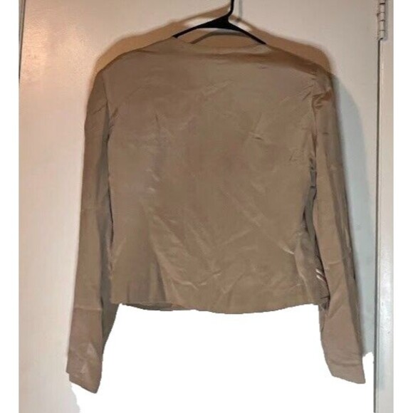 Patrick Evening Jacket 12 Beige 100% Silk Beaded Embroidered Short Formal Bolero - Picture 7 of 10